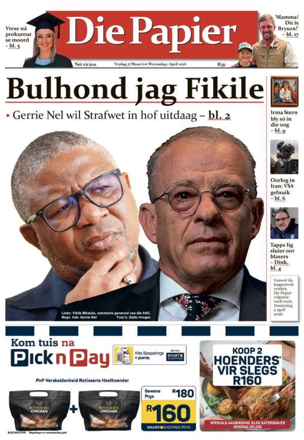 Die Papier – 20 Maart 2026.
