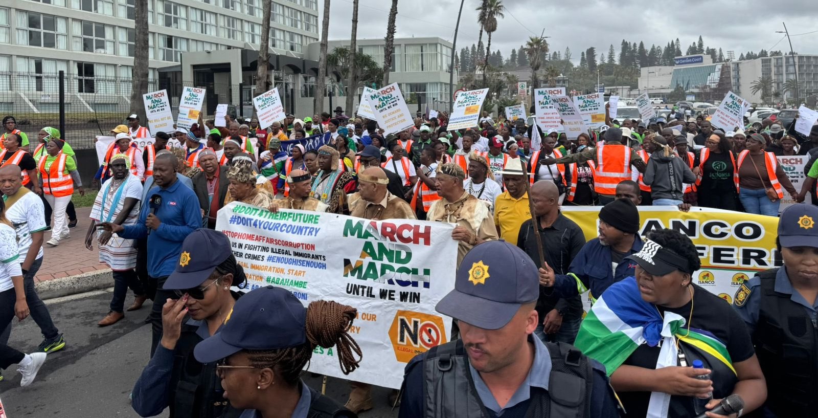 ’n Protes in KuGompo-stad.