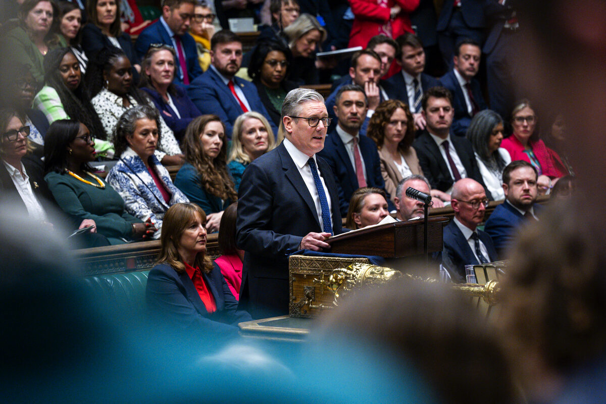 Keir Starmer, die voormalige Britse premier, in die laerhuis.