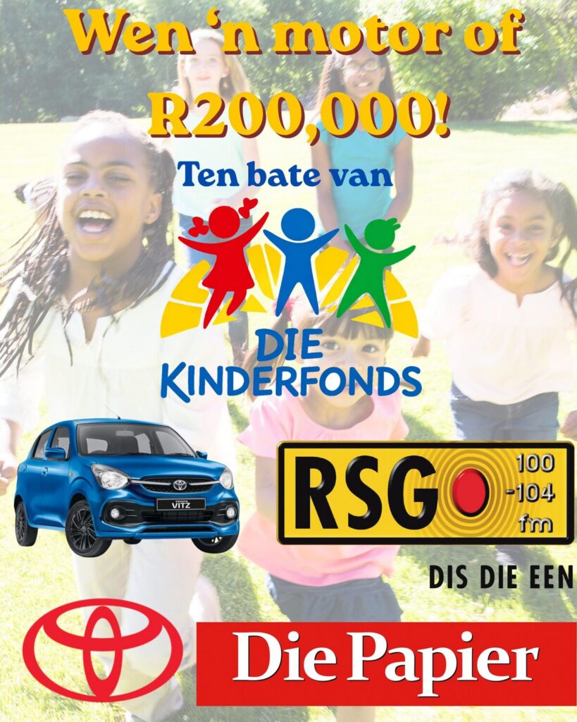 Gee ’n bydrae aan Eden Akade­mie en geniet ’n kans om ’n ­Toyota Vitz of R200 000 te wen. R50 bied een inskrywing.