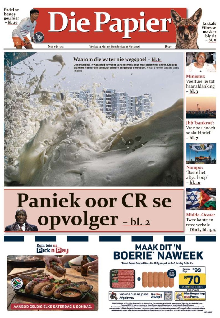 Die Papier – 15 Mei 2026