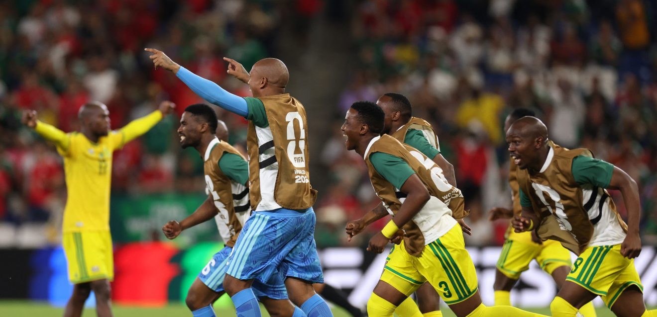 Bafana Bafana vier hul 1-0-oorwinning in die Groep A-wedstryd van die Wêreldbeker teen Suid-Korea by die Monterrey-stadion in Guadalupe, Mexiko.