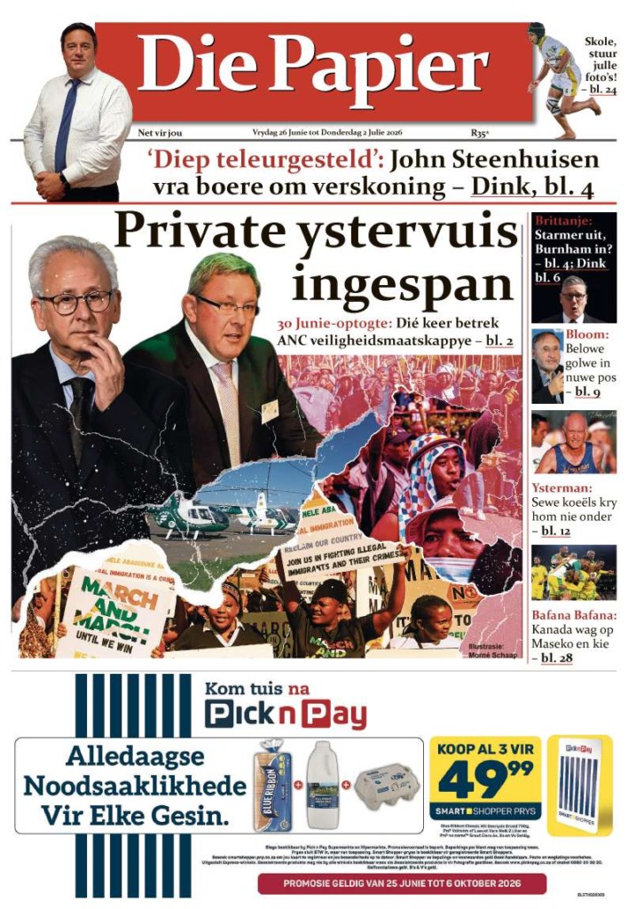 Die Papier – 26 Junie 2026.