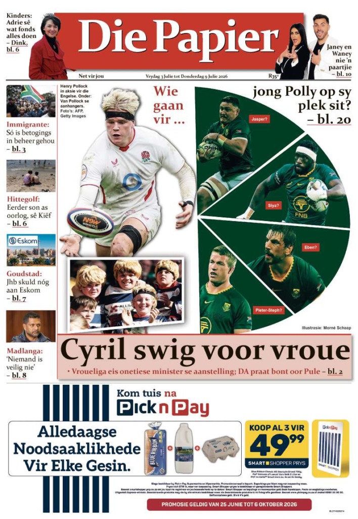 Die Papier – 26 Junie 2026