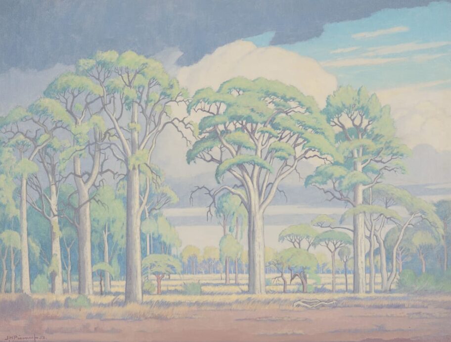 J.H. Pierneef se ‘Bosveldlandskap, Naderende Storm, Sabi Sands’.