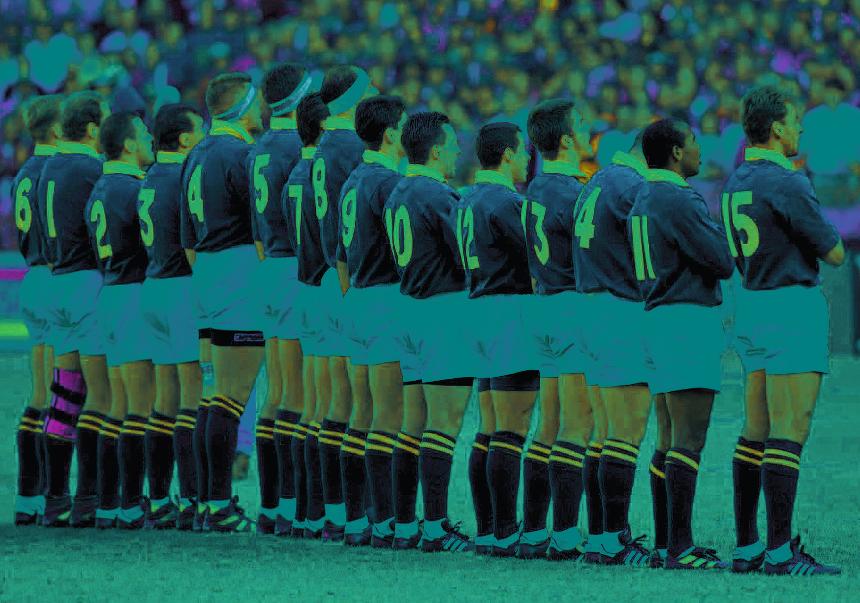 24 Junie 1995. Die Springbokke staan gereed teen die All Blacks op Ellispark.