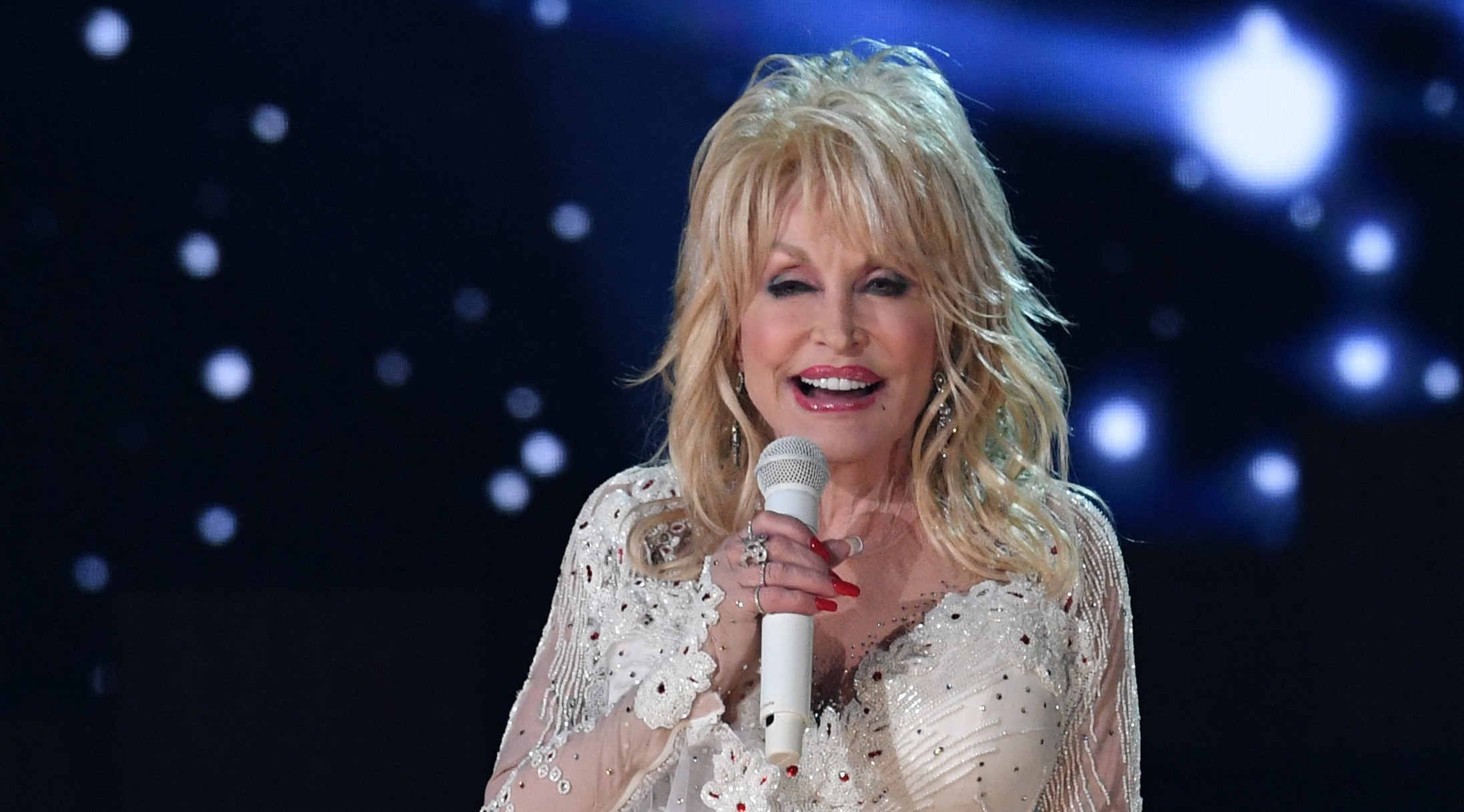 Die Amerikaanse country-sanger Dolly Parton.