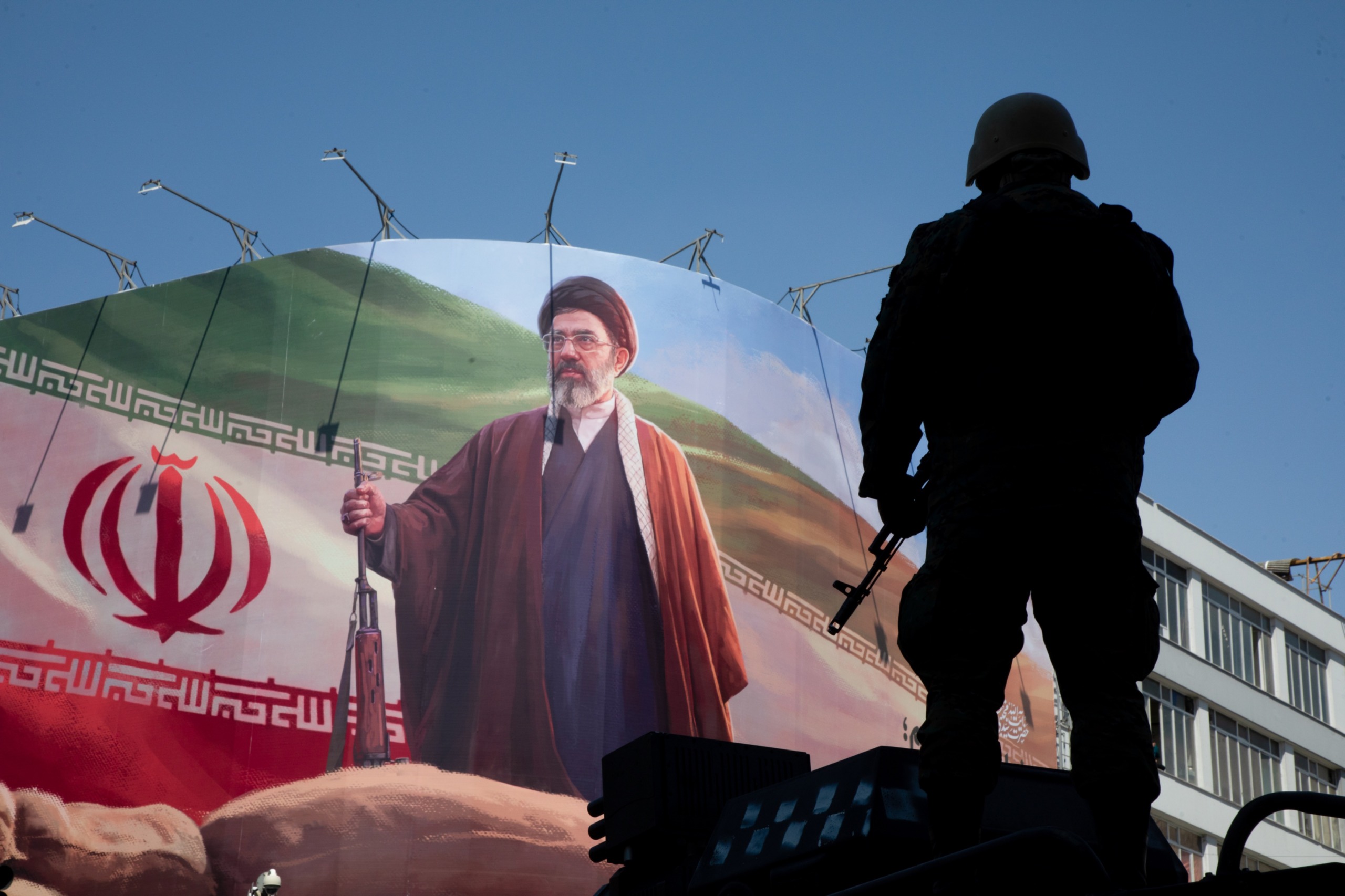Muurskildery van Mojtaba Khamenei. Foto: X