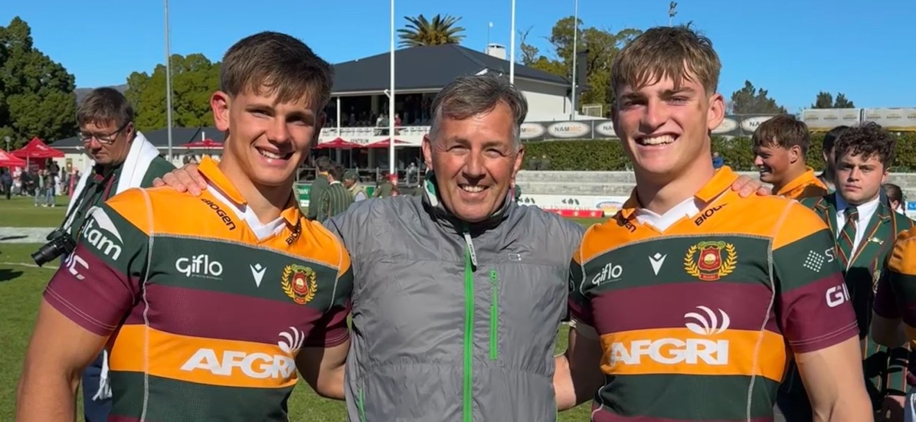 Thys Lombard saam met Markus Muller (links) en Quintin Potgieter toe hulle nog vir Paarl Gimnasium gespeel het.