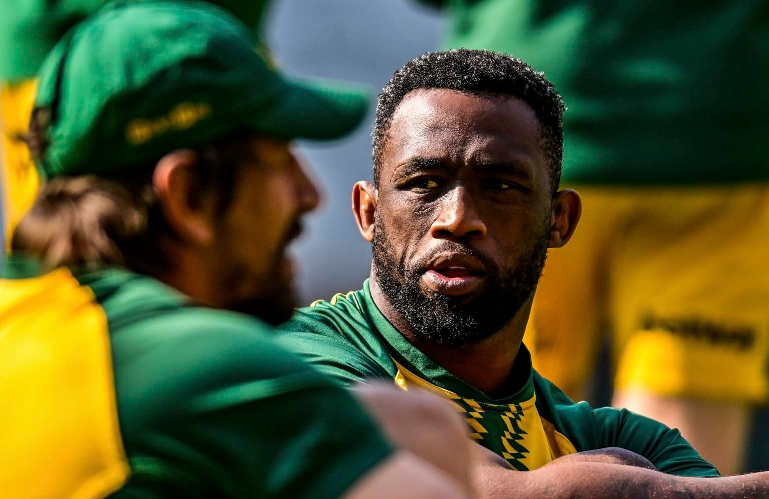 Bok-kaptein Siya Kolisi en Eben Etzebeth (links).