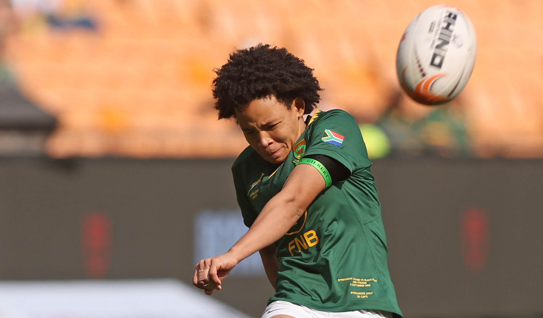 Byhandré Dolf was een van die Springbok-vroue se beste spelers van die dag. Foto: Johan Orton/Gallo Images
